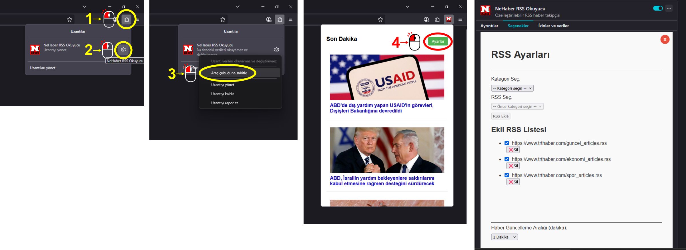 NeHaber Kurulum ve Kullanım Görseli